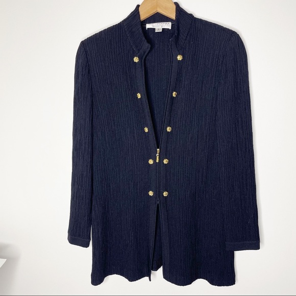 St. John Collection Knit Black Jacket Cardigan - Picture 3 of 11